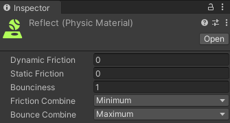 跳ね返り用のPhysicMaterial
