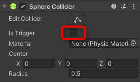 Sphere Colliderの設定