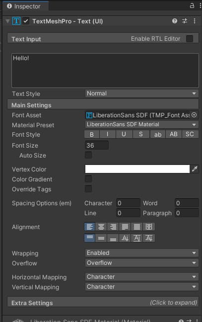 Main Settings