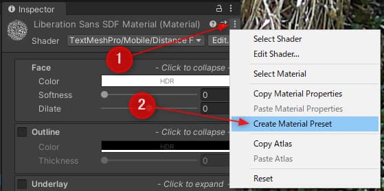 Create Material Preset