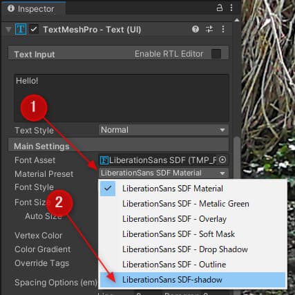 Material Presetを適用