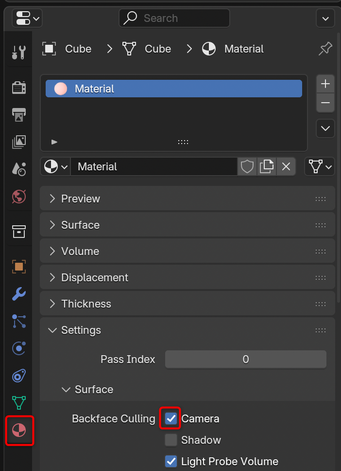 図2. バックフェイスカリングの設定