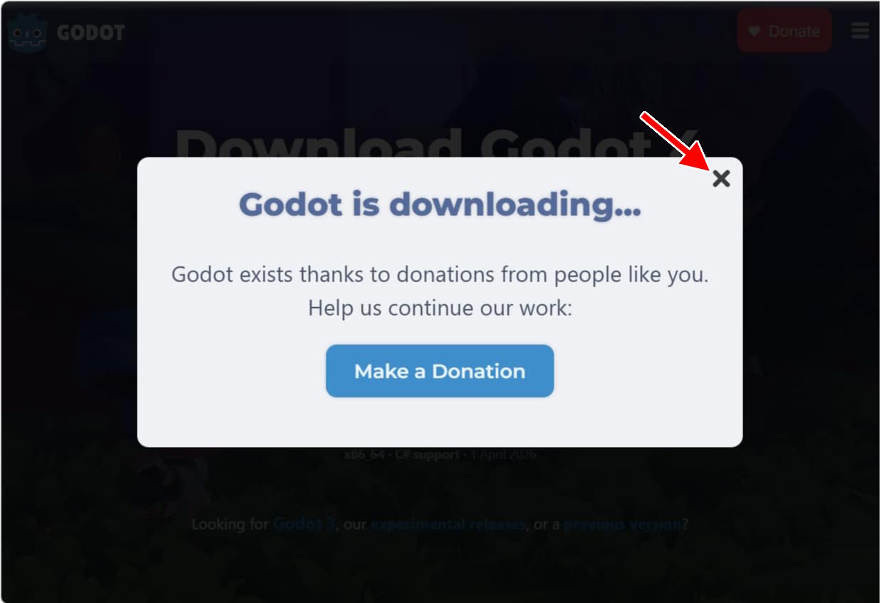 寄付画面を閉じる